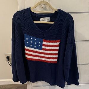 Navy Blue Vintage Havana Flag Sweater